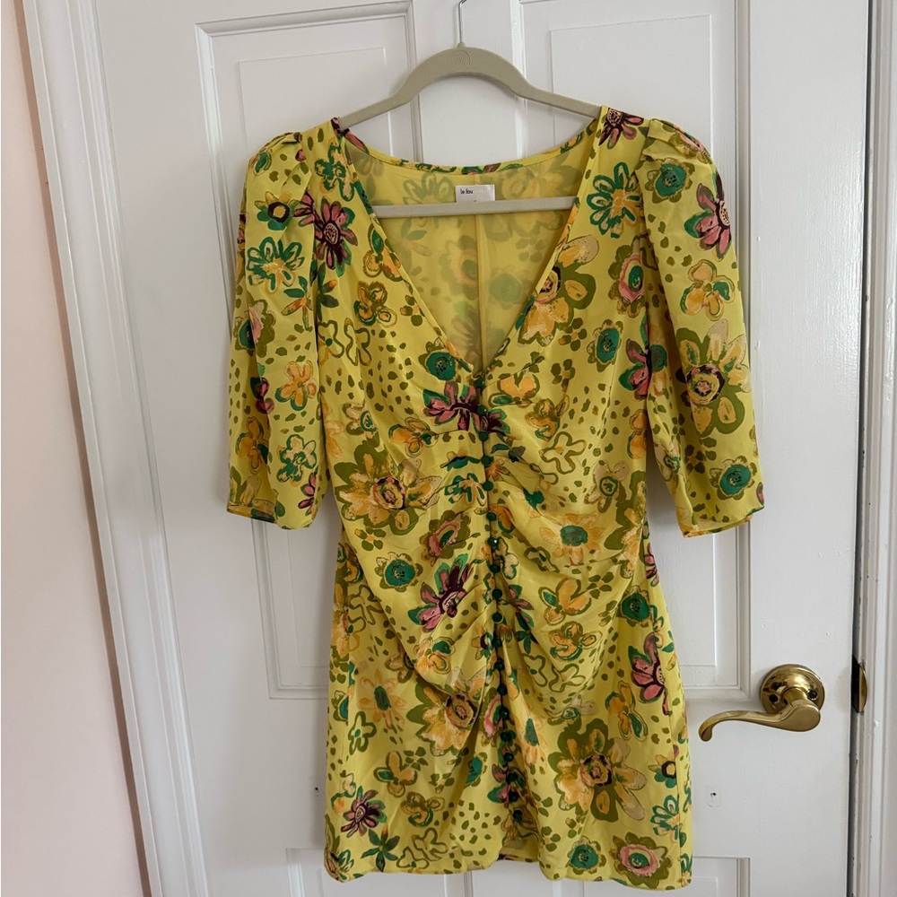 Wilfred Le Fou Yellow Floral Mini Dress